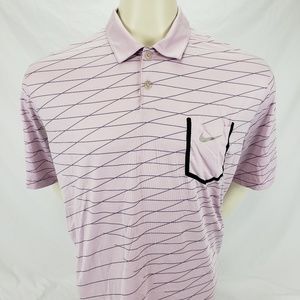Nike Golf Pro Tour Pocket Polo Shirt Pink Purple L
